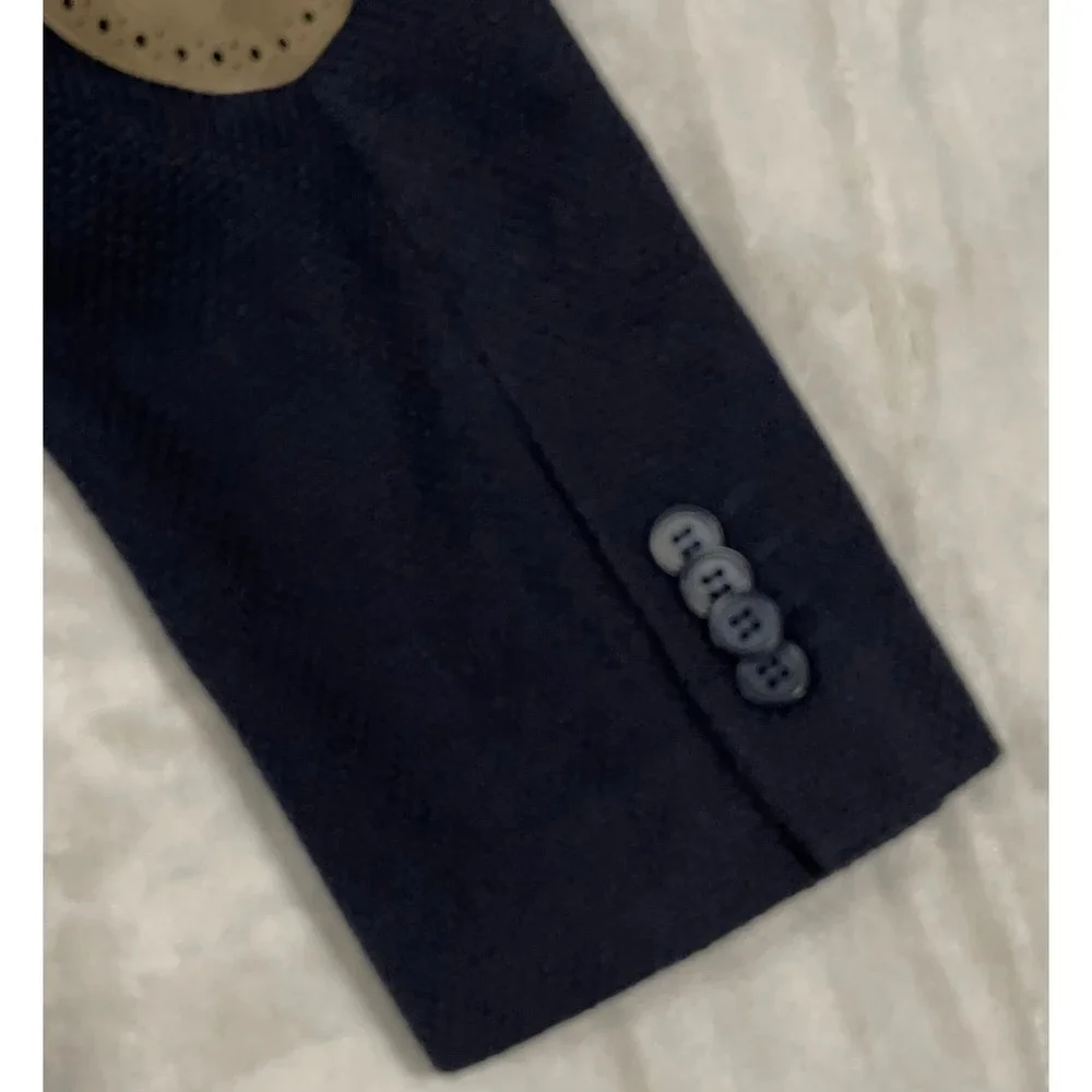Il‎ Garbo Collection Angelico Blazer Mens 40 Tall Navy Blue Elbow Patches Coat